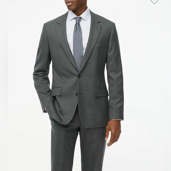 J.Crew Mens Thompson Slim Fit Suit Worsted Wool Gray jacket 36S pant 30 waist